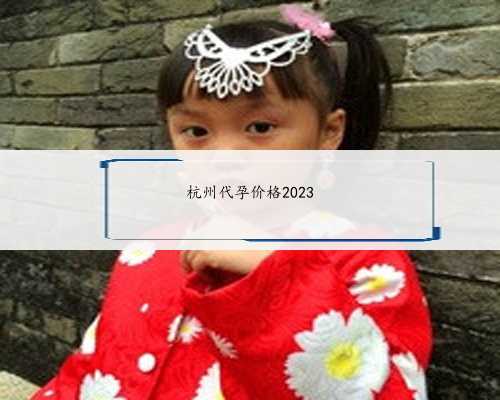 杭州代孕价格2023